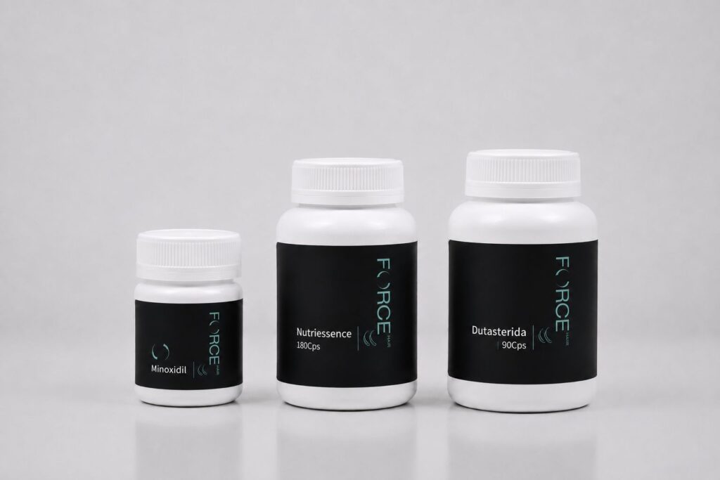 FORCE TRIO - DUTASTERIDA ORAL 0,5 MG + MINOXIDIL ORAL 2,5 MG + FORCE + NUTRIESSENCE (PROMOCIONAL)